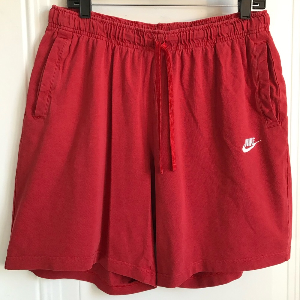 NIKE Men's XL Red Casual Athletic Sports Drawstring Fleece Shorts w/pockets GUC - Picture 7 of 14